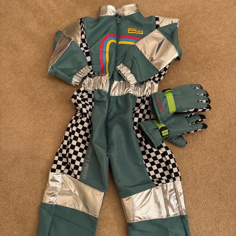 Zara race-car driver Costume - Teal and Silver